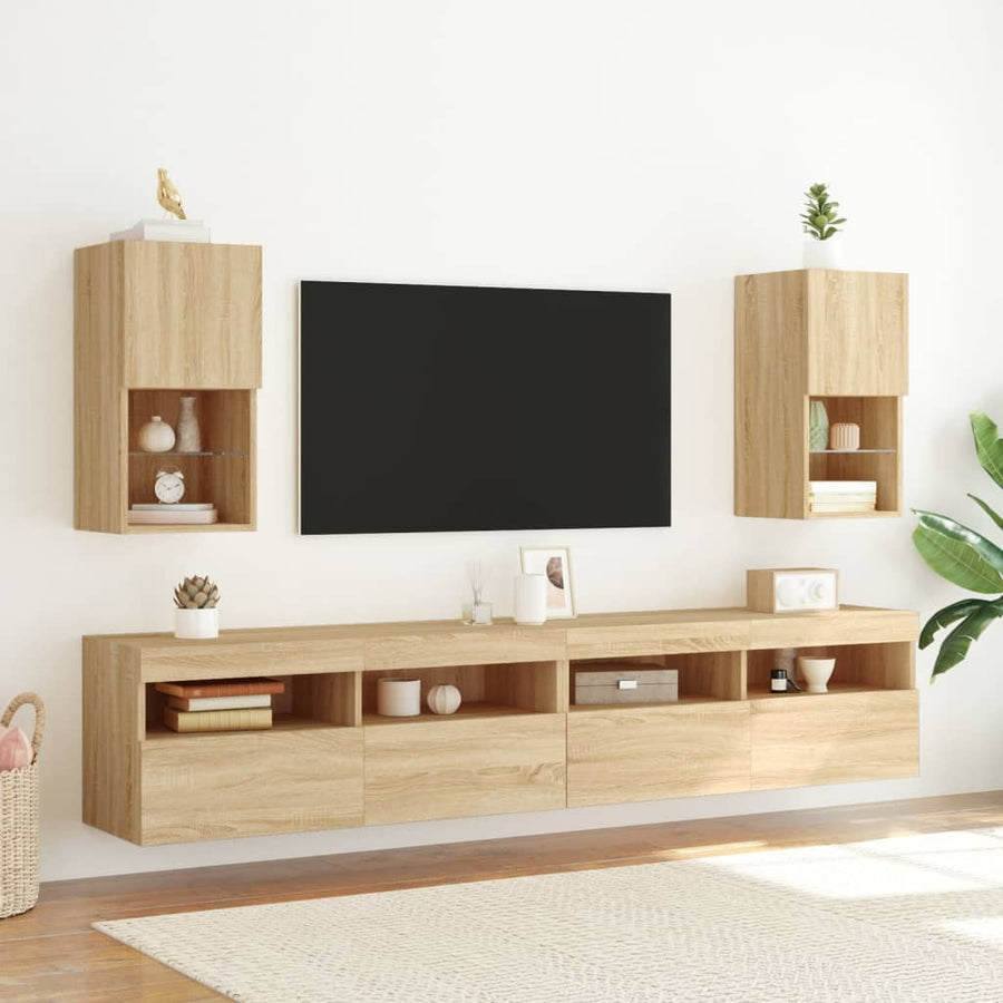 Tv-Meubelen Led-Verlichting 30,5X30X Sonoma Eiken 2 30.5 cm 60 cm