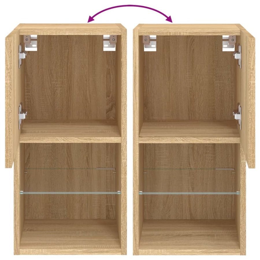 Tv-Meubelen Led-Verlichting 30,5X30X Sonoma Eiken 2 30.5 cm 60 cm