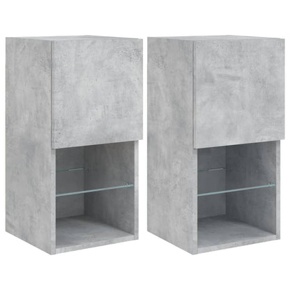 Tv-Meubelen Met Led-Verlichting 30,5X30X60 Cm 2 30.5 x 30 x 60 cm Betongrijs