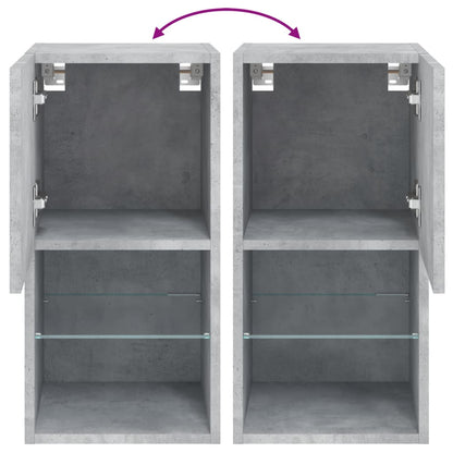 Tv-Meubelen Met Led-Verlichting 30,5X30X60 Cm 2 30.5 x 30 x 60 cm Betongrijs
