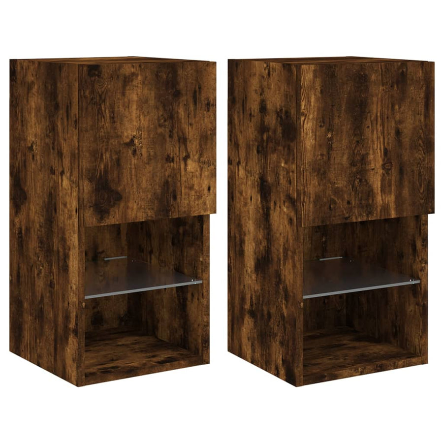Tv-Meubelen Led-Verlichting 30,5X30X Gerookt Eiken 2 30.5 cm 60 cm