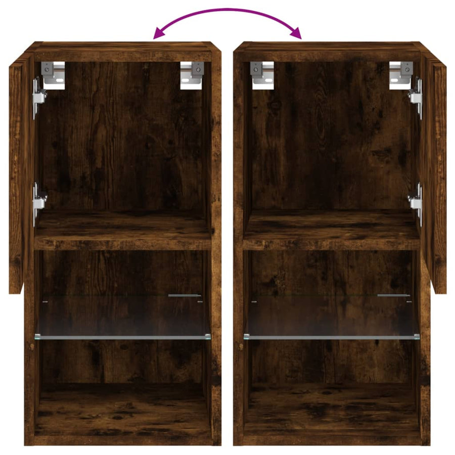 Tv-Meubelen Led-Verlichting 30,5X30X Gerookt Eiken 2 30.5 cm 60 cm