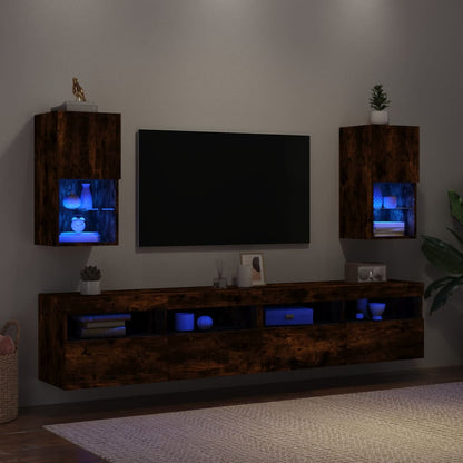 Tv-Meubelen Led-Verlichting 30,5X30X Gerookt Eiken 2 30.5 cm 60 cm