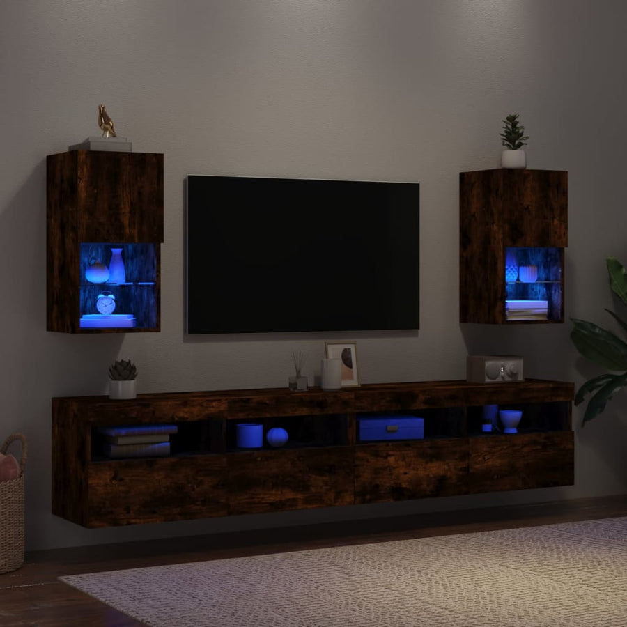Tv-Meubelen Led-Verlichting 30,5X30X Gerookt Eiken 2 30.5 cm 60 cm