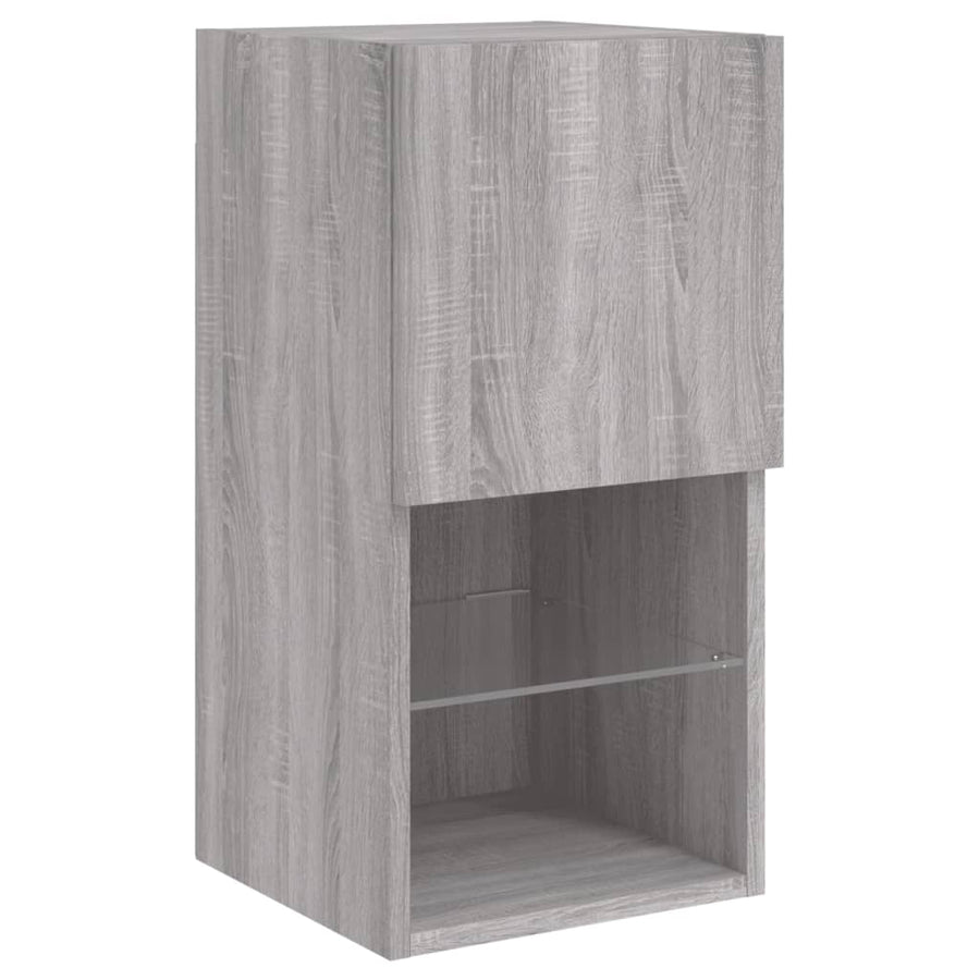 Tv-Meubel Met Led-Verlichting 30,5X30X60 Cm Eiken 1 30.5 x 30 x 60 cm Grijs sonoma