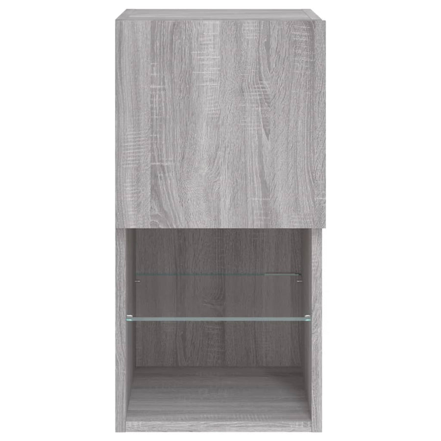 Tv-Meubel Met Led-Verlichting 30,5X30X60 Cm Eiken 1 30.5 x 30 x 60 cm Grijs sonoma