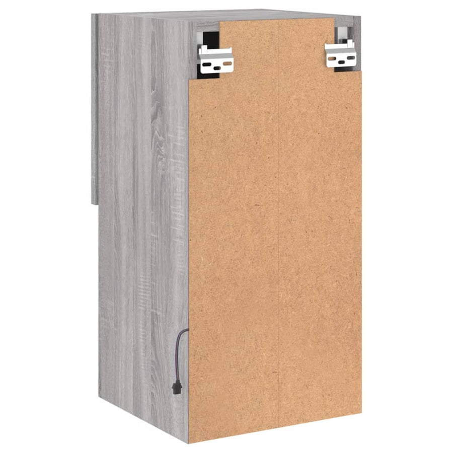 Tv-Meubel Met Led-Verlichting 30,5X30X60 Cm Eiken 1 30.5 x 30 x 60 cm Grijs sonoma