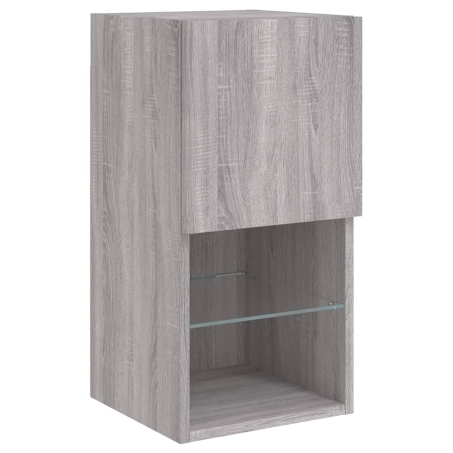 Tv-meubelen 2 st met LED-verlichting 30,5x30x60 cm grijs sonoma