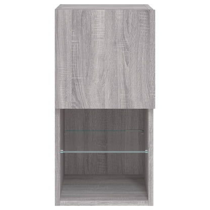 Tv-meubelen 2 st met LED-verlichting 30,5x30x60 cm grijs sonoma