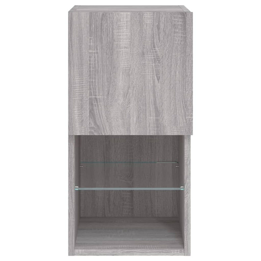 Tv-meubelen 2 st met LED-verlichting 30,5x30x60 cm grijs sonoma