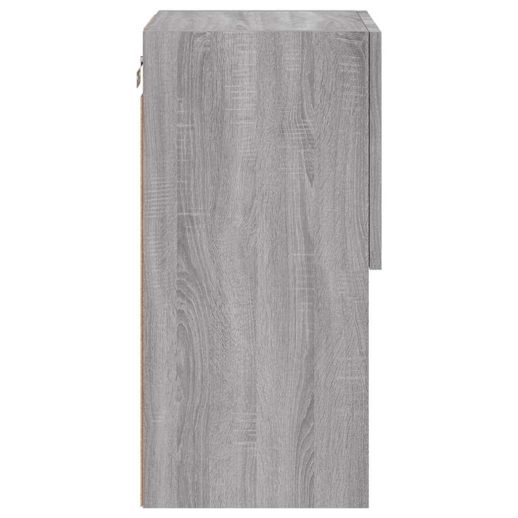 Tv-meubelen 2 st met LED-verlichting 30,5x30x60 cm grijs sonoma