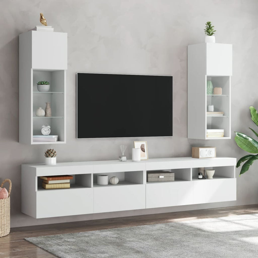 Tv-Meubel Met Led-Verlichting 30,5X30X90 Cm 1 30.5 x 30 x 90 cm Wit