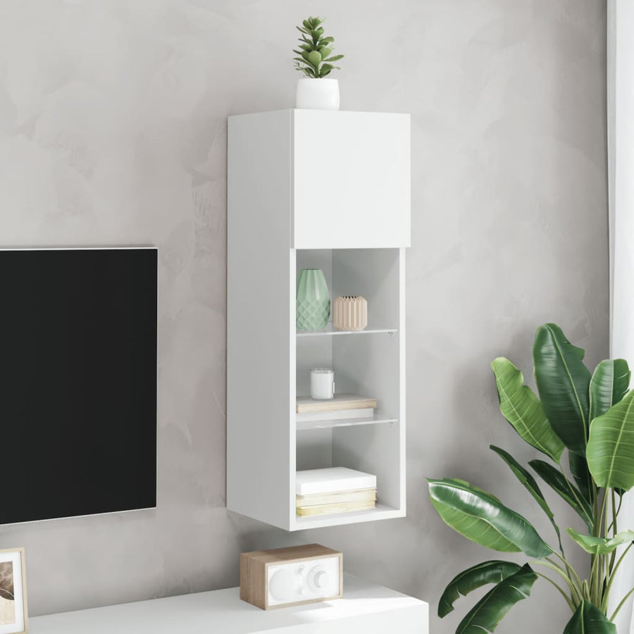 Tv-Meubel Met Led-Verlichting 30,5X30X90 Cm 1 30.5 x 30 x 90 cm Wit
