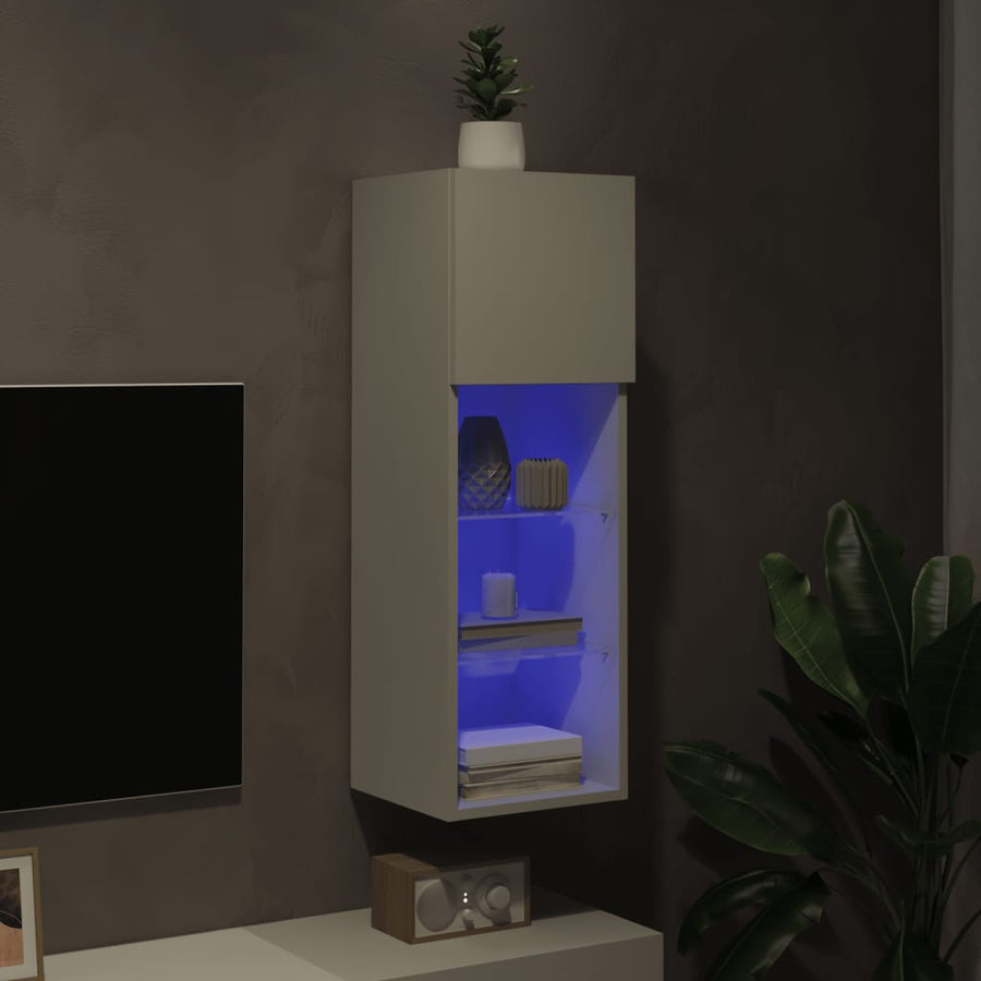 Tv-Meubel Met Led-Verlichting 30,5X30X90 Cm 1 30.5 x 30 x 90 cm Wit