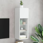 Tv-meubel 30,5x30x90 cm wit met led-verlichting