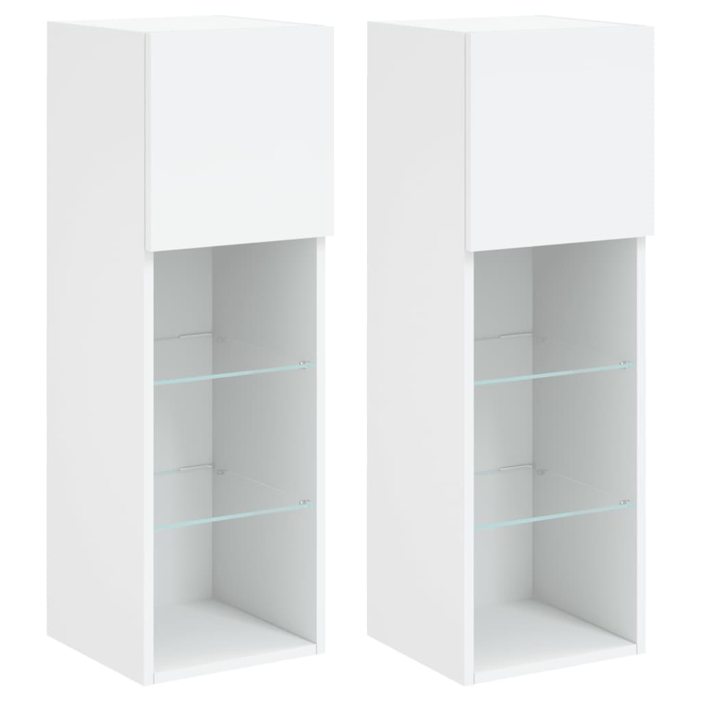 Tv-Meubels Met Led-Verlichting 30,5X30X90 Cm 2 30.5 x 30 x 90 cm Wit