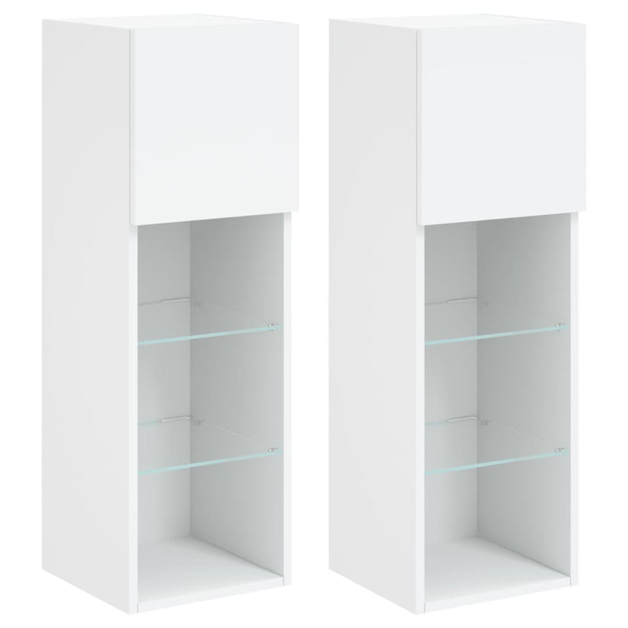 Tv-Meubels Met Led-Verlichting 30,5X30X90 Cm 2 30.5 x 30 x 90 cm Wit