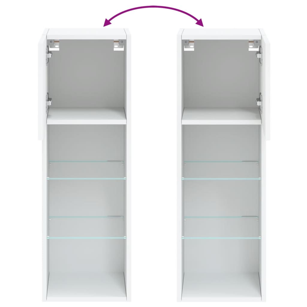 Tv-Meubels Met Led-Verlichting 30,5X30X90 Cm 2 30.5 x 30 x 90 cm Wit