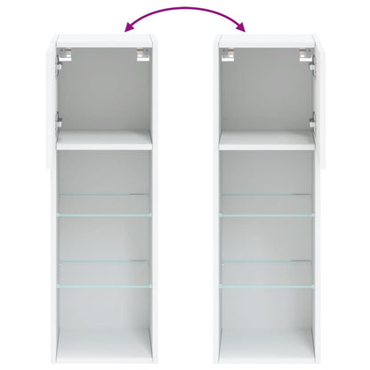 Tv-Meubels Met Led-Verlichting 30,5X30X90 Cm 2 30.5 x 30 x 90 cm Wit
