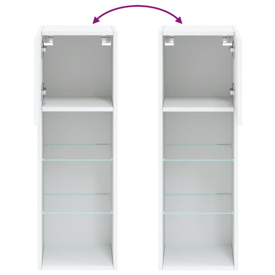 Tv-Meubels Met Led-Verlichting 30,5X30X90 Cm 2 30.5 x 30 x 90 cm Wit
