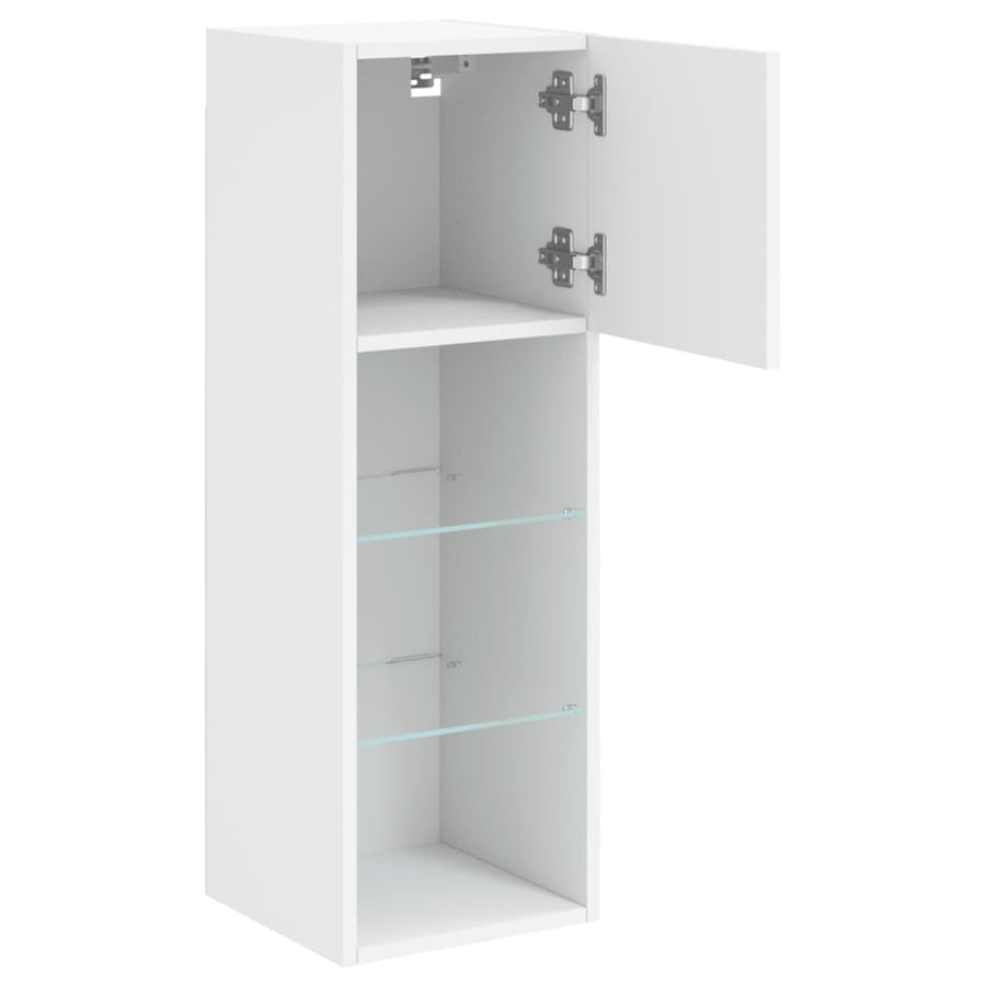 Tv-Meubels Met Led-Verlichting 30,5X30X90 Cm 2 30.5 x 30 x 90 cm Wit