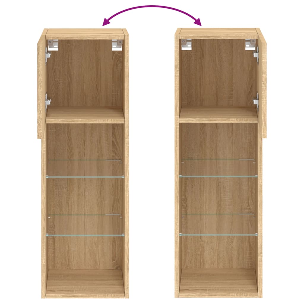 Tv-Meubel Met Led-Verlichting 30,5X30X Kleurig Sonoma Eiken 1 30.5 cm 90 cm
