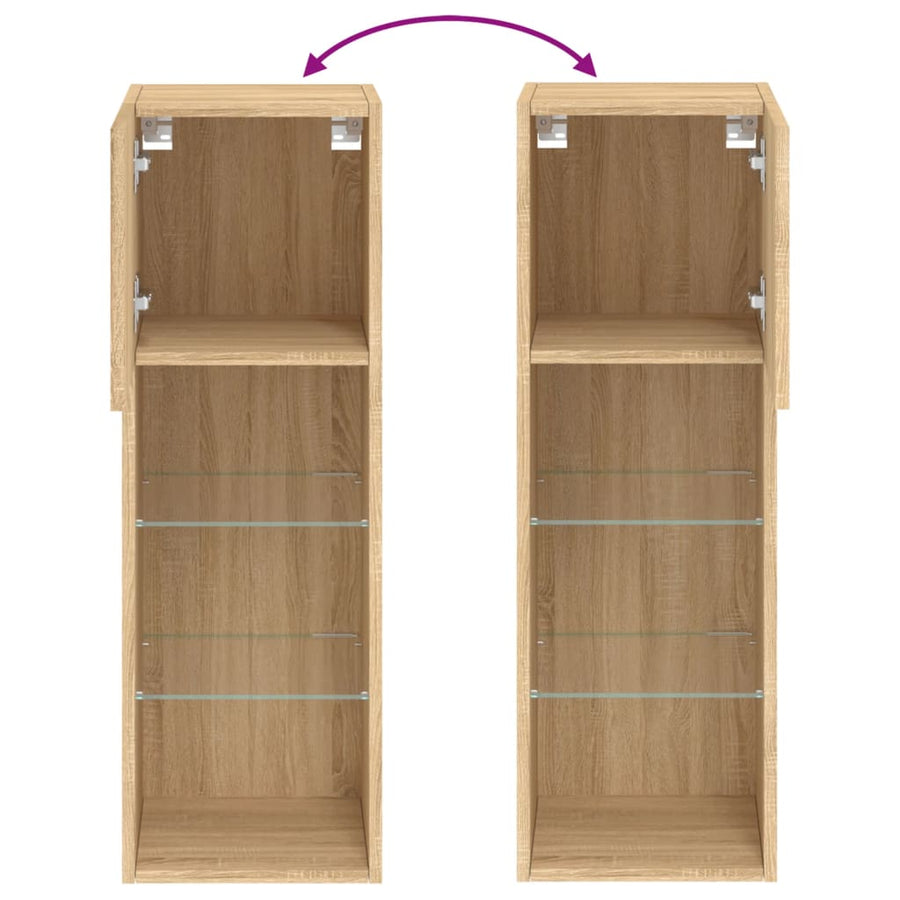 Tv-Meubel Met Led-Verlichting 30,5X30X Kleurig Sonoma Eiken 1 30.5 cm 90 cm