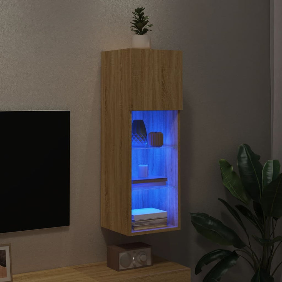 Tv-Meubel Met Led-Verlichting 30,5X30X Kleurig Sonoma Eiken 1 30.5 cm 90 cm