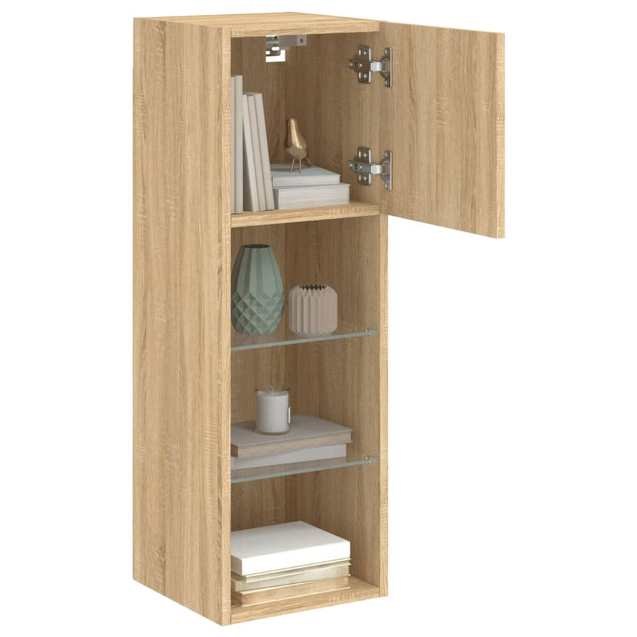 Tv-Meubel Met Led-Verlichting 30,5X30X Kleurig Sonoma Eiken 1 30.5 cm 90 cm