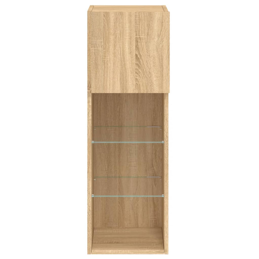 Tv-Meubel Met Led-Verlichting 30,5X30X Kleurig Sonoma Eiken 1 30.5 cm 90 cm