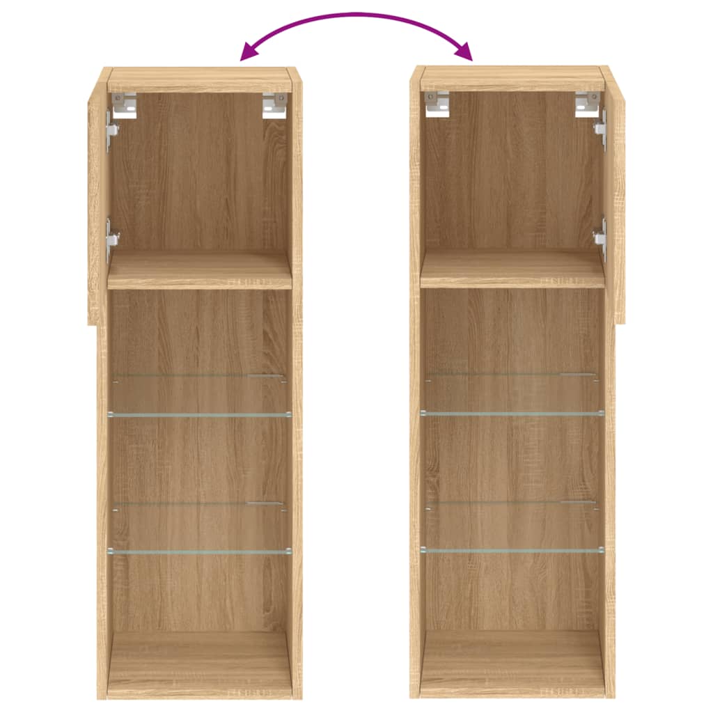 Tv-Meubels Met Led-Verlichting 30,5X30X90 Cm 2 30.5 x 30 x 90 cm Sonoma eiken