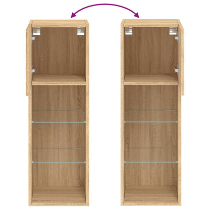 Tv-Meubels Met Led-Verlichting 30,5X30X90 Cm 2 30.5 x 30 x 90 cm Sonoma eiken