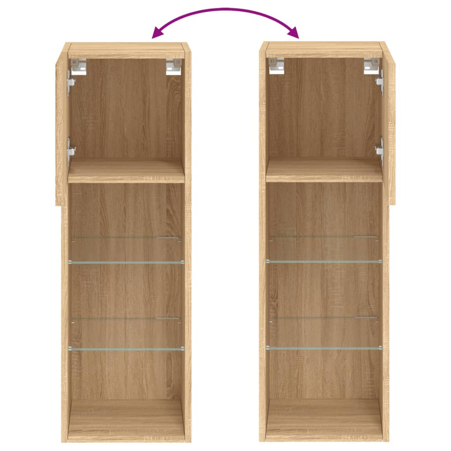Tv-Meubels Met Led-Verlichting 30,5X30X90 Cm 2 30.5 x 30 x 90 cm Sonoma eiken