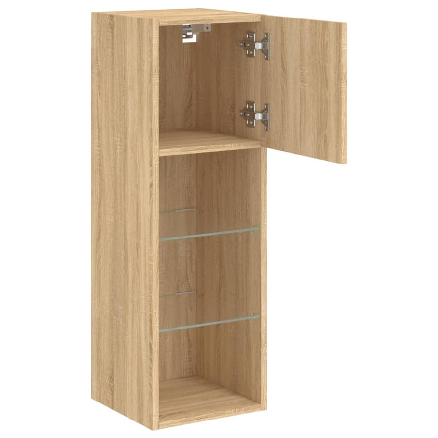 Tv-Meubels Met Led-Verlichting 30,5X30X90 Cm 2 30.5 x 30 x 90 cm Sonoma eiken