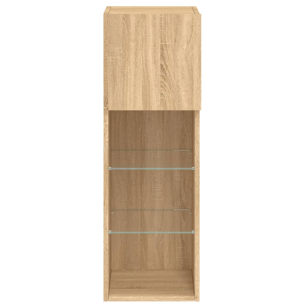 Tv-Meubels Met Led-Verlichting 30,5X30X90 Cm 2 30.5 x 30 x 90 cm Sonoma eiken