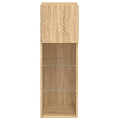 Tv-Meubels Met Led-Verlichting 30,5X30X90 Cm 2 30.5 x 30 x 90 cm Sonoma eiken