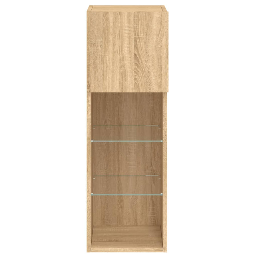 Tv-Meubels Met Led-Verlichting 30,5X30X90 Cm 2 30.5 x 30 x 90 cm Sonoma eiken