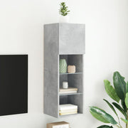 Tv-meubel 30,5x30x90 cm betongrijs LED