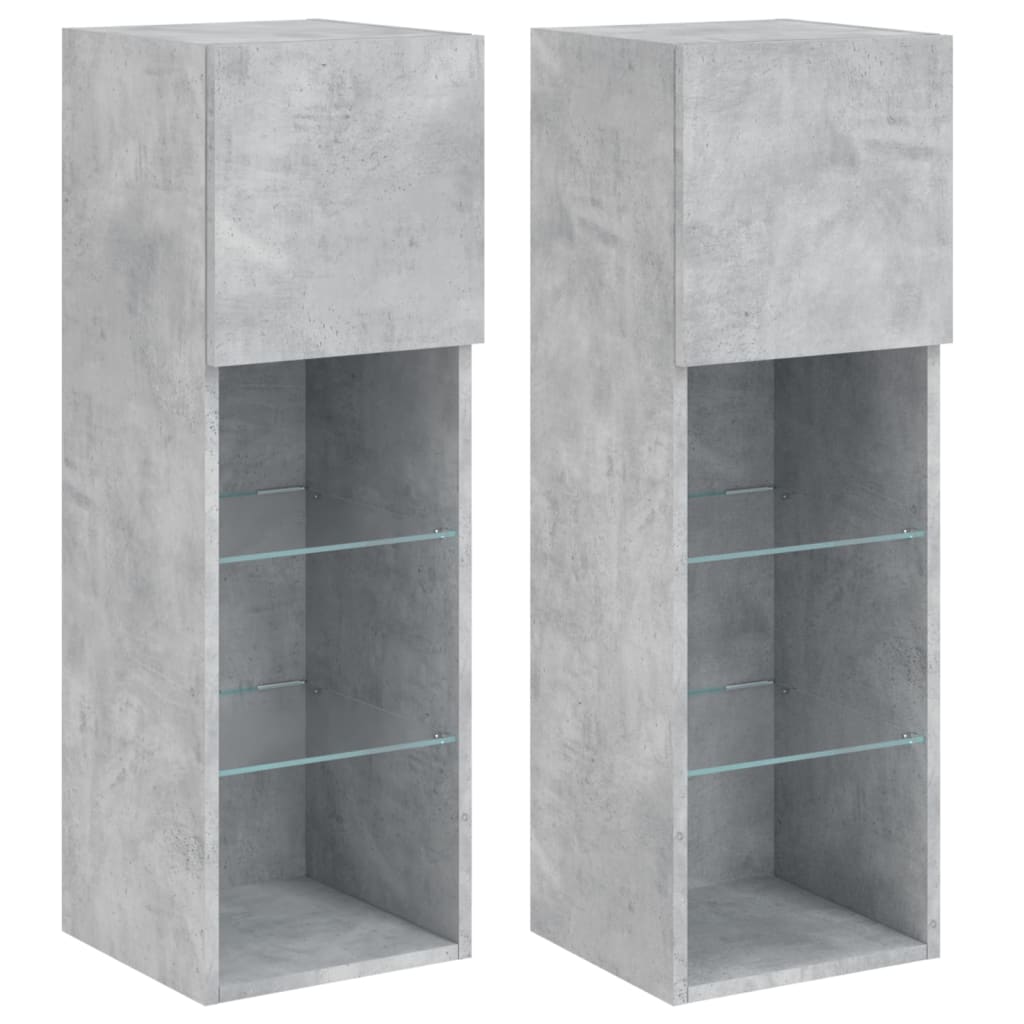 Tv-Meubel Met Led-Verlichting 30,5X30X90 Cm 2 30.5 x 30 x 90 cm Betongrijs