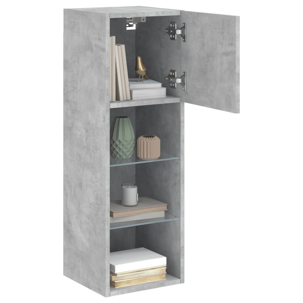 Tv-Meubel Met Led-Verlichting 30,5X30X90 Cm 2 30.5 x 30 x 90 cm Betongrijs
