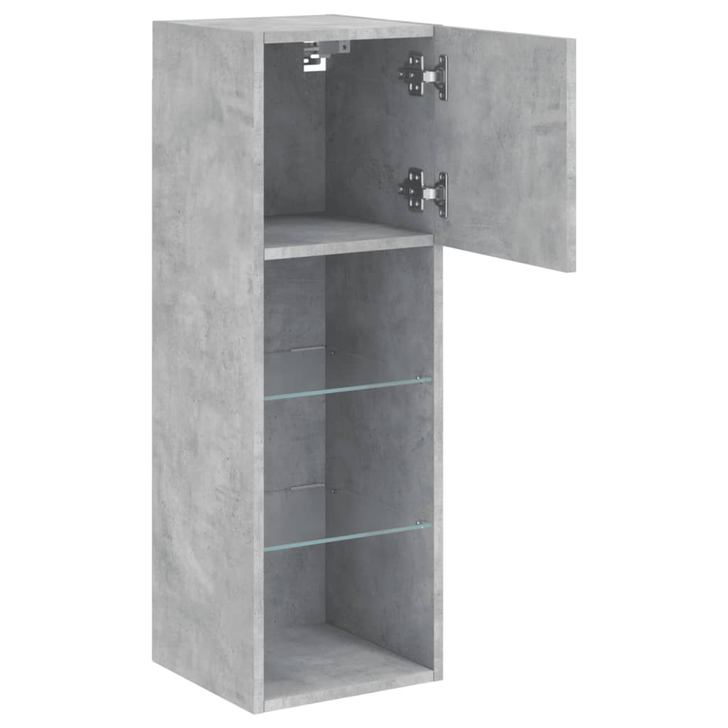 Tv-Meubel Met Led-Verlichting 30,5X30X90 Cm 2 30.5 x 30 x 90 cm Betongrijs