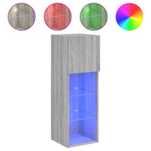 Tv-Meubel Met Led-Verlichting 30,5X30X90 Cm Eiken 1 30.5 x 30 x 90 cm Grijs sonoma