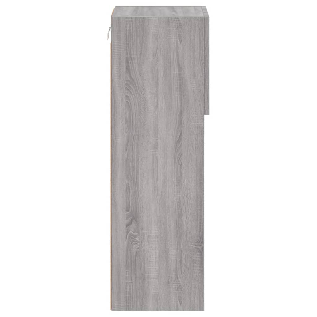 Tv-Meubel Met Led-Verlichting 30,5X30X90 Cm Eiken 1 30.5 x 30 x 90 cm Grijs sonoma