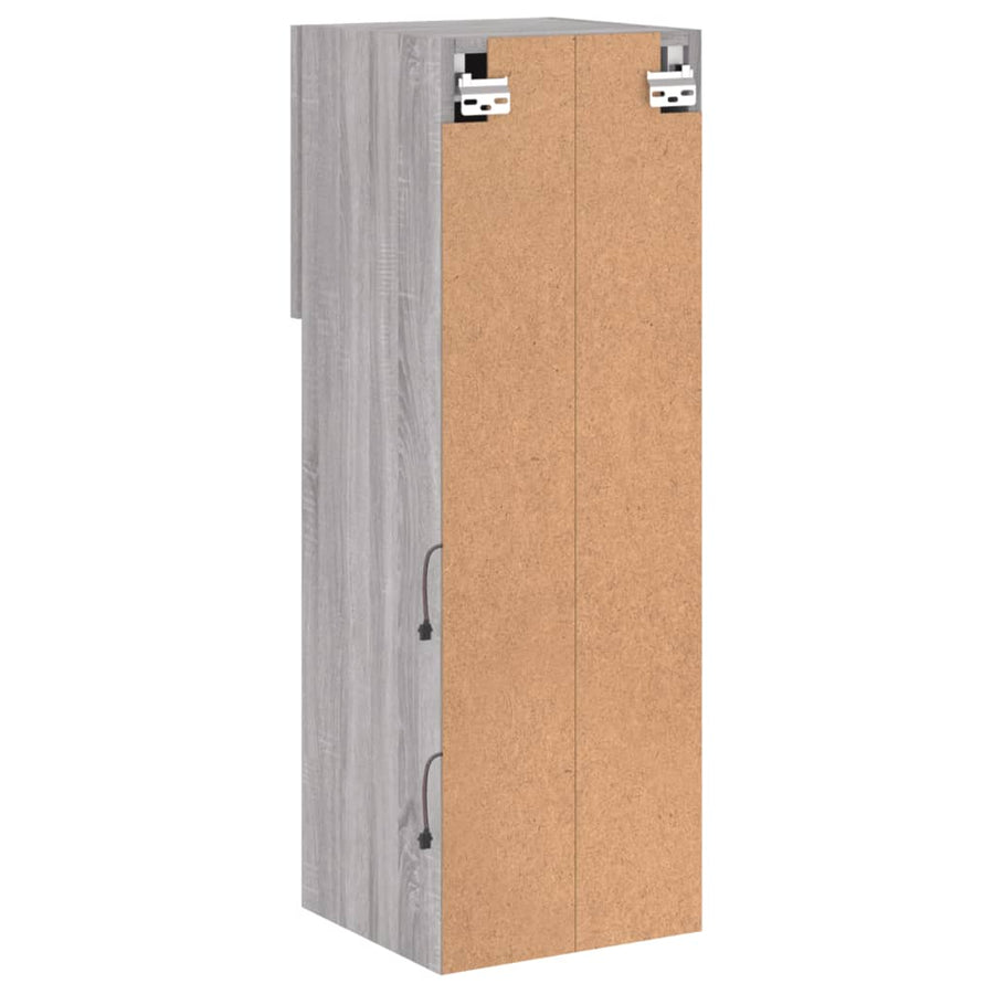 Tv-Meubel Met Led-Verlichting 30,5X30X90 Cm Eiken 1 30.5 x 30 x 90 cm Grijs sonoma
