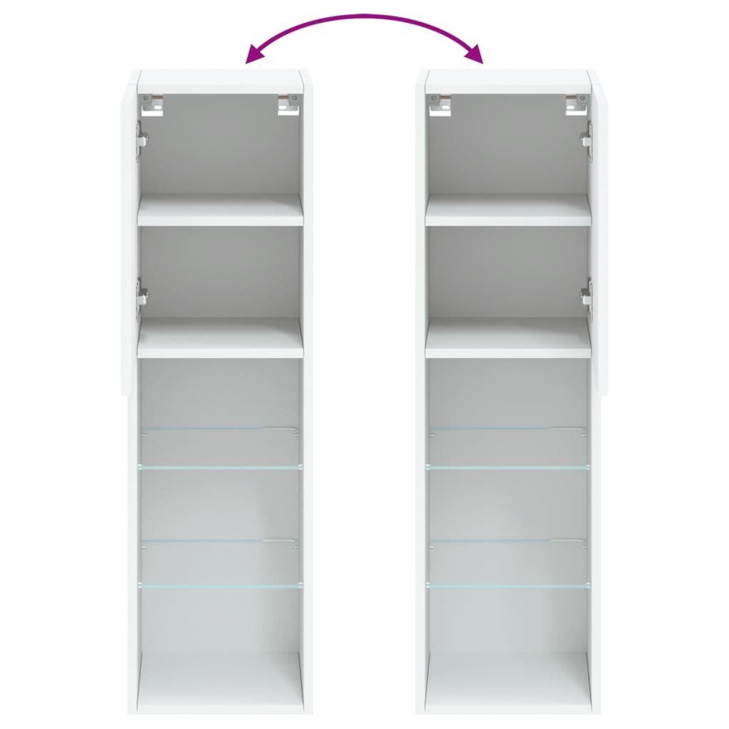 Tv-Meubel Met Led-Verlichting 30,5X30X02 Cm 1 30.5 x 30 x 102 cm Wit