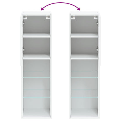 Tv-Meubel Met Led-Verlichting 30,5X30X02 Cm 1 30.5 x 30 x 102 cm Wit