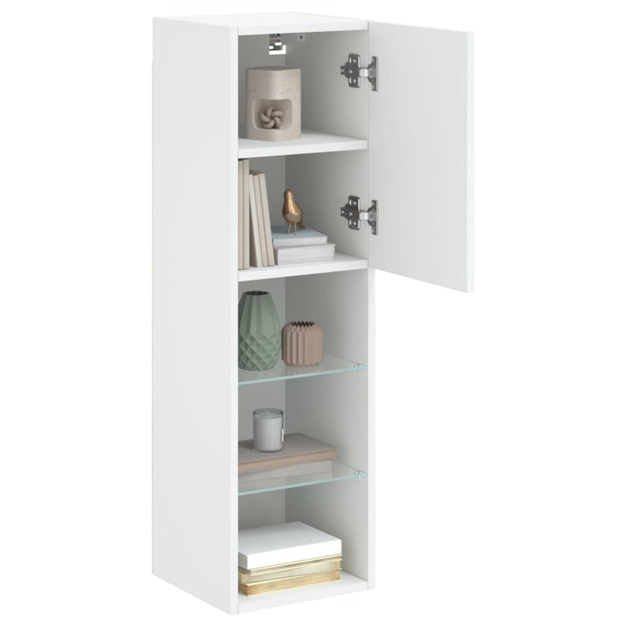 Tv-Meubel Met Led-Verlichting 30,5X30X02 Cm 1 30.5 x 30 x 102 cm Wit