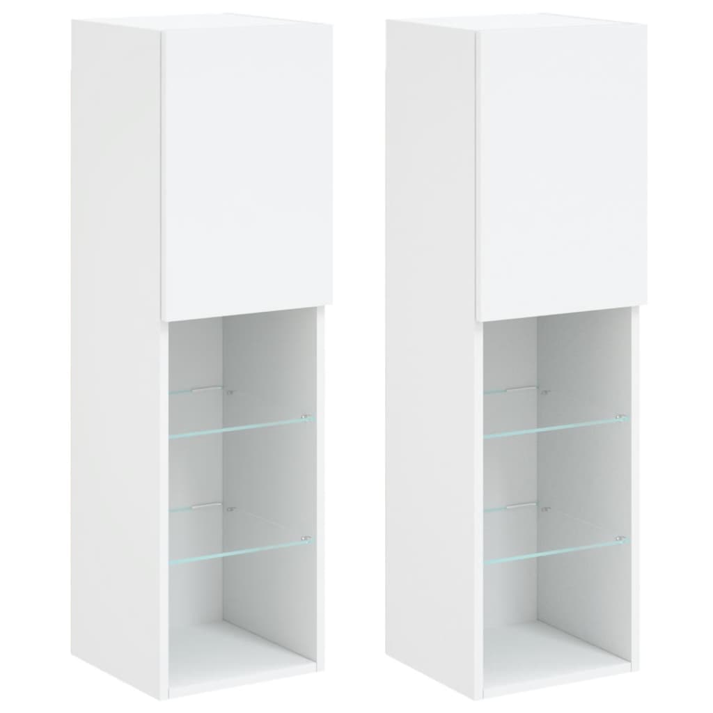 Tv-Meubels Met Led-Verlichting 30,5X30X10 Cm 2 30.5 x 30 x 102 cm Wit