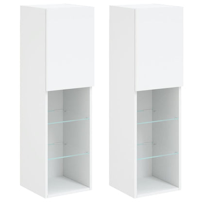 Tv-Meubels Met Led-Verlichting 30,5X30X10 Cm 2 30.5 x 30 x 102 cm Wit