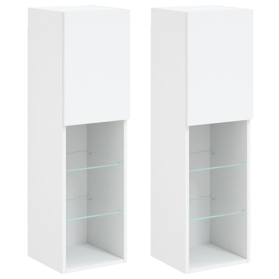 Tv-Meubels Met Led-Verlichting 30,5X30X10 Cm 2 30.5 x 30 x 102 cm Wit